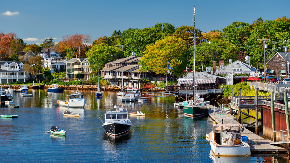 Photo of fishing boats docked in Perkins Cove Ogunquit Maine