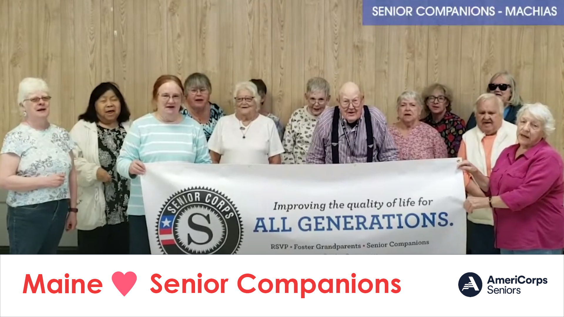 decorative graphic featuring group photo of older citizens in a community room behind a banner