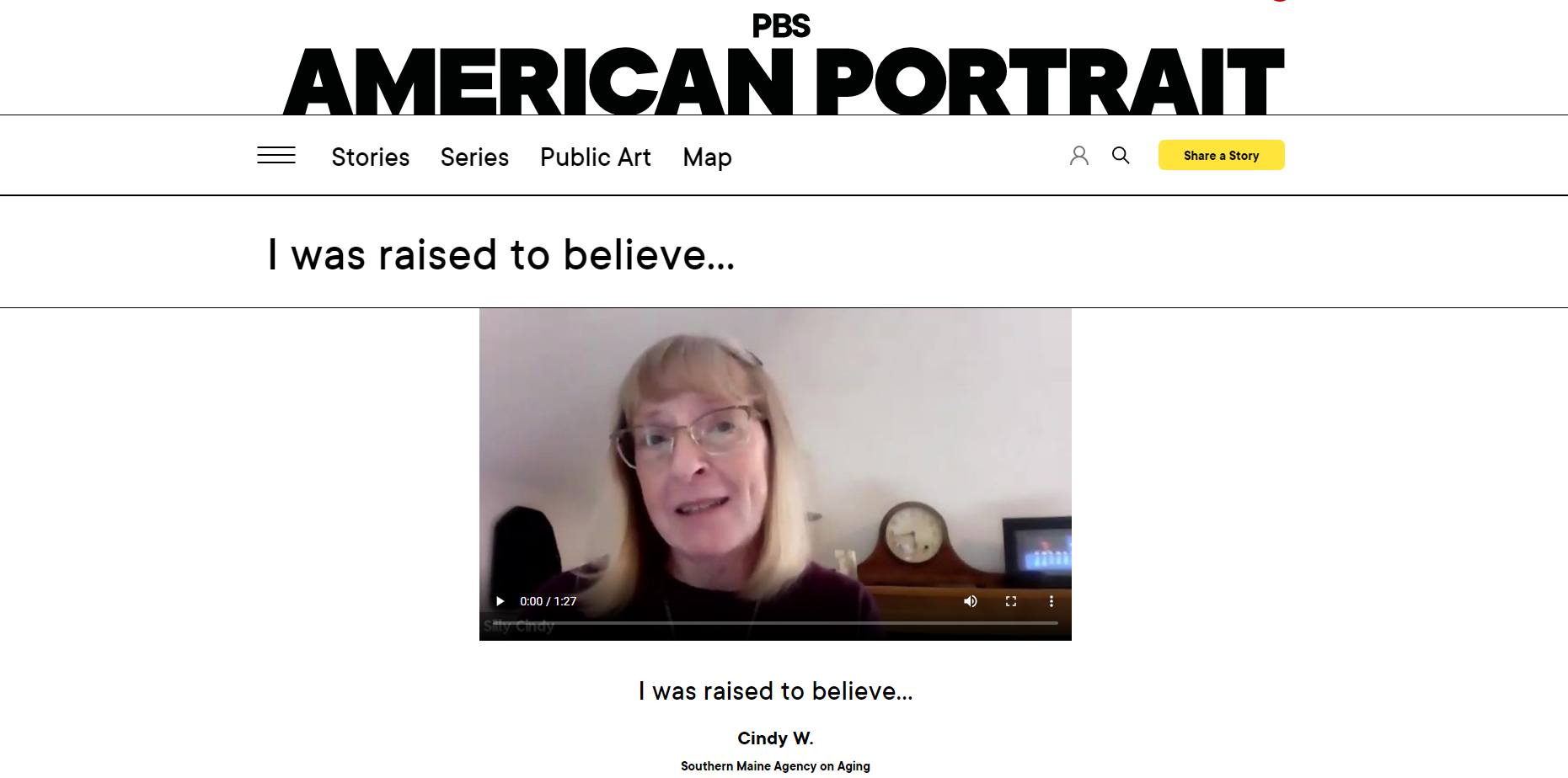 Screenshot of PBS American Portrait website
