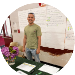 2025 Maine Service Fellow Deven Thapaliya at a Community Input Session in Machiasport