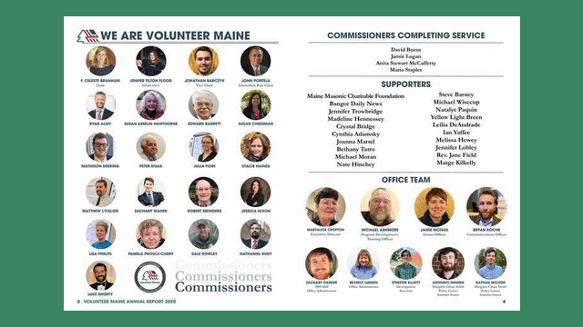 Screenshot of Volunteer Maine annual report